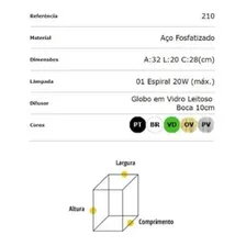 Arandela Luminária Colonial Globo Leitoso 210 Branca 110V/220V Foto mini 4