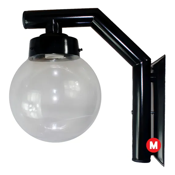 Arandela Luminária Colonial Globo Transparente 215 Cor Preto Foto 1