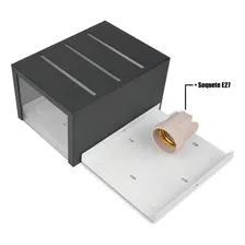 Arandela Luminária Frisada Efeito Parede Externa Muro Cor Preto 110V/220V (Bivolt) Foto mini 4
