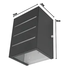 Arandela Luminária Frisada Efeito Parede Externa Muro Cor Preto 110V/220V (Bivolt) Foto mini  3