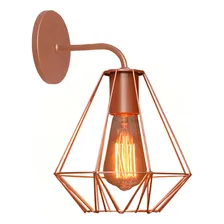 Arandela Parede Aramado Diamante Pendente Retro Cor Cobre Foto  mini 1