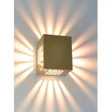 Arandela Quadrada 20 Facho Efeito Parede Moderna Luz Muro G9 Cor Dourado Foto  mini 1