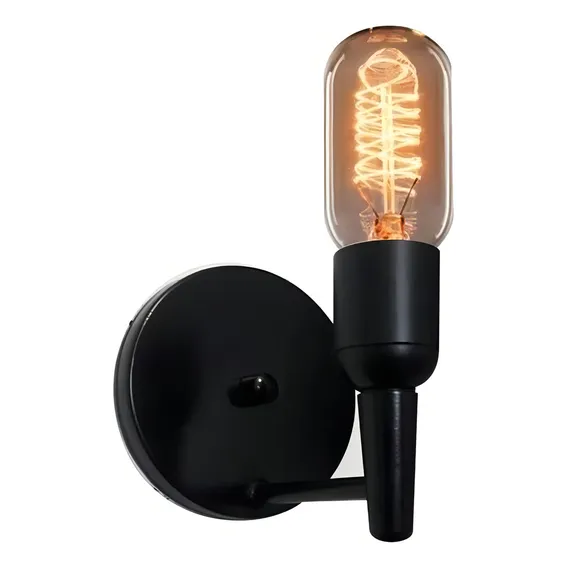 Arandela Retro Parede Md-2028 Preta Suporte Para Lâmpada Estrutura Preto 110v/220v Foto 1