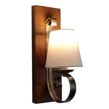 Arandela Rustica De Madeira Demolição E Cúpula 110v/220v (bivolt) Foto mini 1