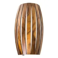 Arandela Rustica Madeira Imbuia Barril 34cm Ripada 2 Fachos Foto mini 1