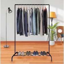 Arara Cabideiro Para Roupas Com Sapateira Slim Em Aço Maxeb Foto mini  2