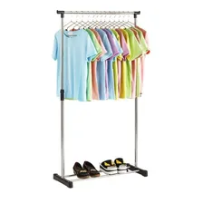 Arara De Roupas Rodinha Regulável Cabideiro Com Sapateira Foto mini 1