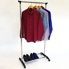 Arara De Roupas Rodinha Regulável Cabideiro Com Sapateira Foto mini 3