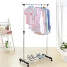 Arara De Roupas Rodinha Regulável Cabideiro Com Sapateira Foto mini 2