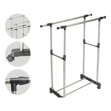 Arara Dupla Regulavel Cabideiro Sapateira Aço Inox Topen Foto mini 3