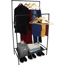 Arara Dupla Roupa Cabideiro Guarda Sapateira Prateleira Foto mini 2