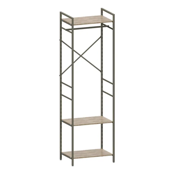 Arara Modular Dicarlo 01 Delin Para Roupas Decoração Quarto Cor Br Foto 1