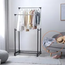 Arara Para Roupas Regulável Resistente Dupla De Roupa Inox Cor Preto Foto mini 4