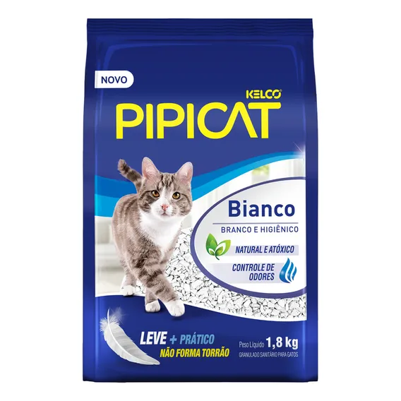 Areia Sanitária Kelco Pipicat Bianco 1,8 Kg Rápido Foto 1