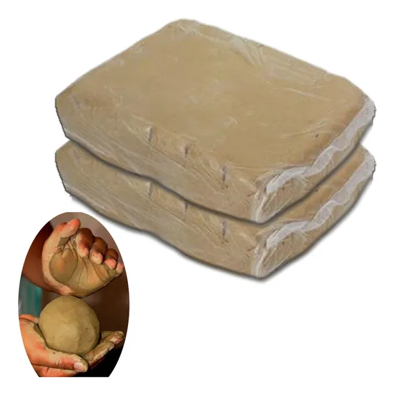 Argila Natural 2 Kg Para Modelar Argila Escolar Cor 10000 Foto 1