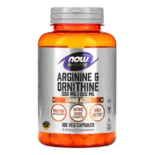 Arginina 500mg & Ornitina 250mg 100 Capsulas Now Foods Sabor N/A Foto mini 1