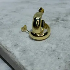 Argola Feminina Cor Dourada 18k HipoalergĂȘnica Semijoia Foto mini 4