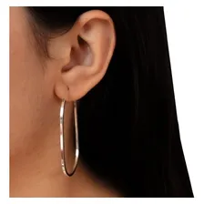 Argola Par De Brincos Feminino Em Prata 925 Com Foto  mini 1