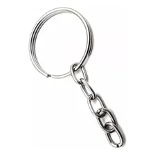 Argola Para Chaveiro 22mm C/100 Unidade Com Corrente NÃquel Foto mini 1