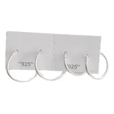 Argola Prata 925 Legítima Kit 2 Pares Brinco Imediato Foto mini 1