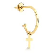 Argola Única Cruz Em Ouro Amarelo Foto mini 1