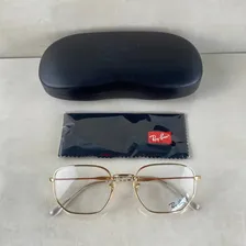 Armaçao De Grau Ray-ban Hexagonal Rb6496l 2500 53mm Cor Dourado Brilho Foto mini  3