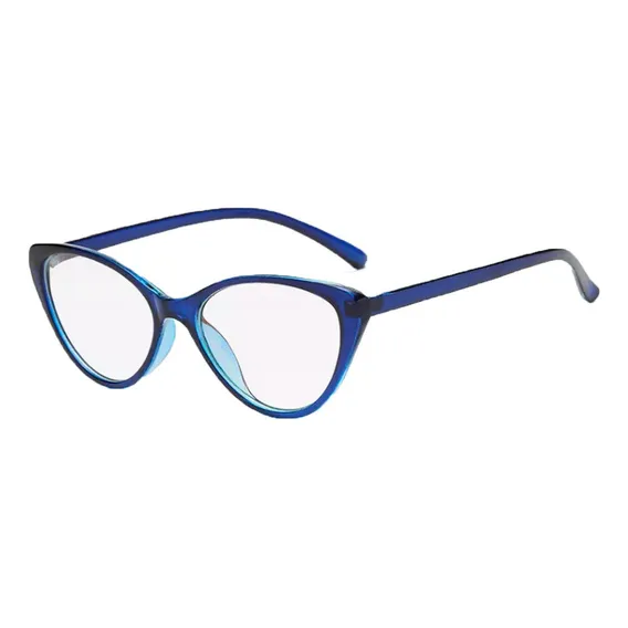 Armação Gatinho Cat Retrô Fashion Para Óculos De Grau Cor Azul Foto 1