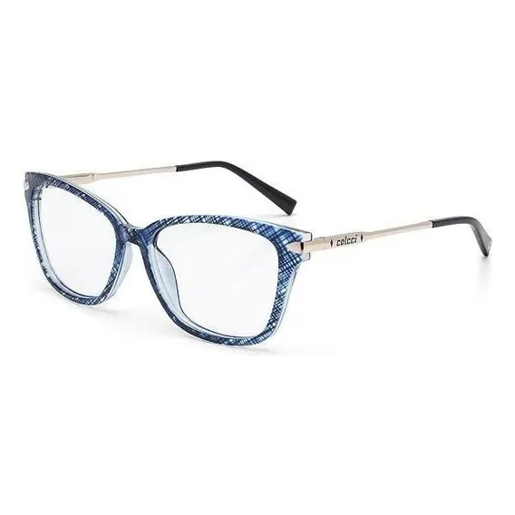 Armação Oculos Grau Colcci Frida C6097k7655 Azul Translucido Foto 1