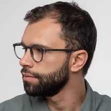 Armação Óculos De Grau Masculino Redondo 2105 Cor Cinza Foto mini 4