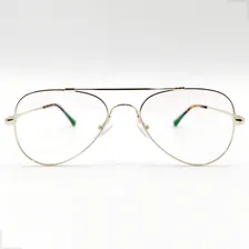 Armação Óculos Grau Aviador 100% Titanium Masculino Feminino Cor Dourado Tamanho Óculos Aviador Unissex Foto mini 4