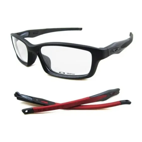 Armação Óculos Grau Crosslink Preto + Haste Removivel Extra Cor Vermelho Foto 1