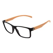 Armação Oculos Grau Hb 93108 73133 Preto Fosco Madeira Foto mini 1