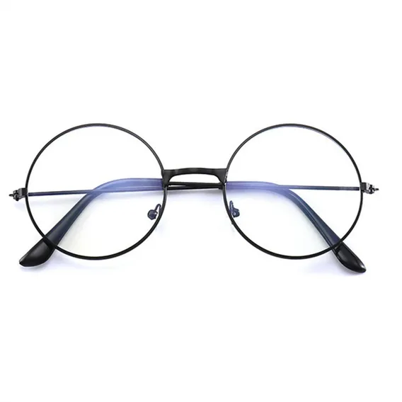 Armação Óculos Redondo - Lente Sem Grau - Unisex Cor Preto Foto 1
