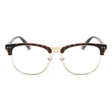 Armação Vintage De Acetato E Metal Para Óculos De Grau Cor Leopardo Tamanho Único Foto mini 2