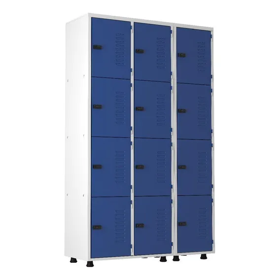 Armário Aço 12 Portas Academia Guarda Volume Trinco Azul Foto 1