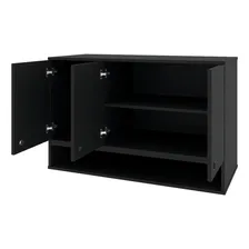 Armário Aéreo 3 Portas Suspenso Cozinha Parede Area Serviço Cor Preto Foto  mini 1
