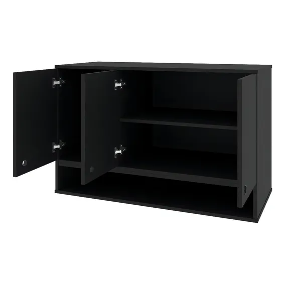 Armário Aéreo 3 Portas Suspenso Cozinha Parede Area Serviço Cor Preto Foto 1