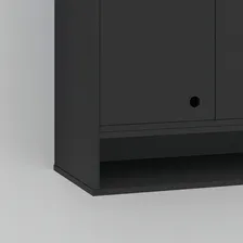 Armário Aéreo 3 Portas Suspenso Cozinha Parede Area Serviço Cor Preto Foto mini 4