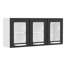 Armário Aéreo Bertolini Evidence 7009 Aço 120cm Branco/preto Foto mini 1