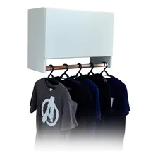 Armário Aéreo Com Cabideiro Lavanderia Área De Serviço 60cm Cor Branco Foto mini 1
