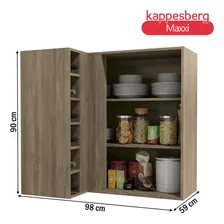Armário Aéreo Cozinha Maxxi 1 Porta Nogal - Kappesberg Cor Marrom Foto mini  2