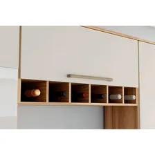 Armário Aéreo Cozinha1 Prt Mini Adega Mdf Amendoa/offwhite Cor Napoli Prime Foto mini 4