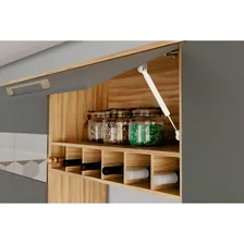 Armário Aéreo Cozinha1 Prt Mini Adega Mdf Amendoa/offwhite Cor Napoli Prime Foto mini 3
