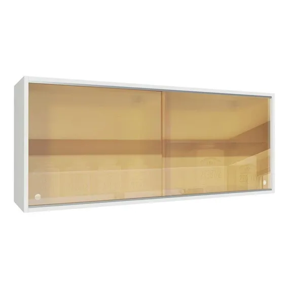 Armário Aéreo Madesa Glamy 2 Portas Vidro Reflecta - Branco G2512509PRRF Foto 1