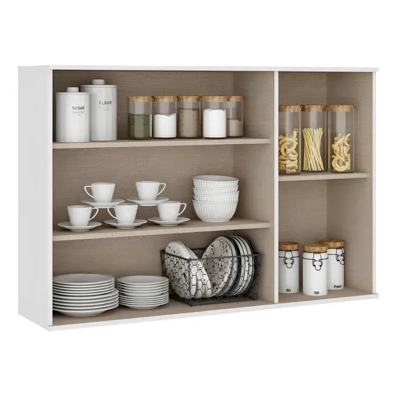 Armário Aéreo Milla 3 Portas Branco Mdf 120cm Carraro Foto 1