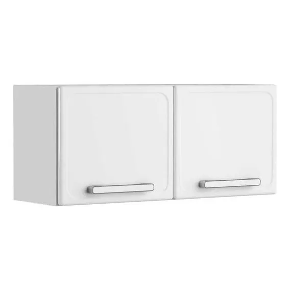 Armário Aéreo Multiuso Cozinha Lavanderia 2 Portas Branco Foto 1