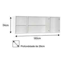 Armário Aéreo Panamá 04 Portas 160cm Branco - Lumil Móveis Foto mini 4