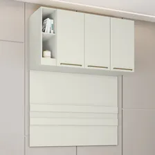 Armário Aéreo Para Quarto Seletto 3 Portas 2 Nichos Areia Cor Cinza Foto mini 2