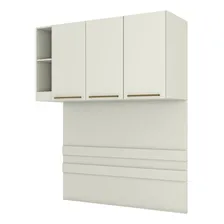 Armário Aéreo Para Quarto Seletto 3 Portas 2 Nichos Areia Cor Cinza Foto mini 1