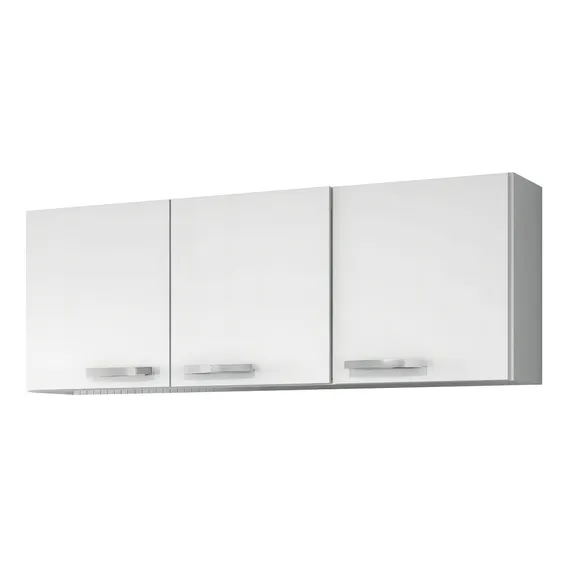 Armário Aéreo Parma 150cm 3 Portas Branco - Lumil Móveis Foto 1